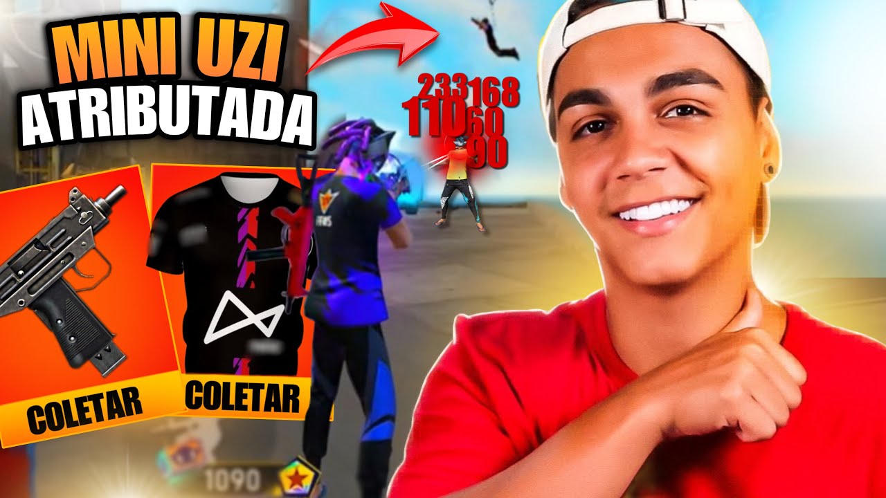 FREITAS USANDO NOVA MINI UZI ATRIBUTADA VEJAM - USEI A SKIN DO FLUXO! FREITAS JOGANDO FREE FIRE SOLO