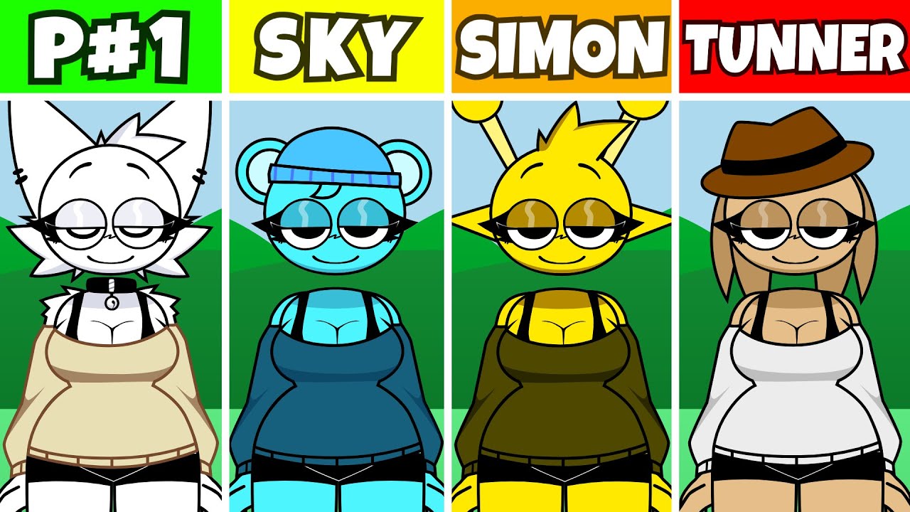 Incredibox Sprunki: Human But Everyone Is Sky VS Simon VS Tunner