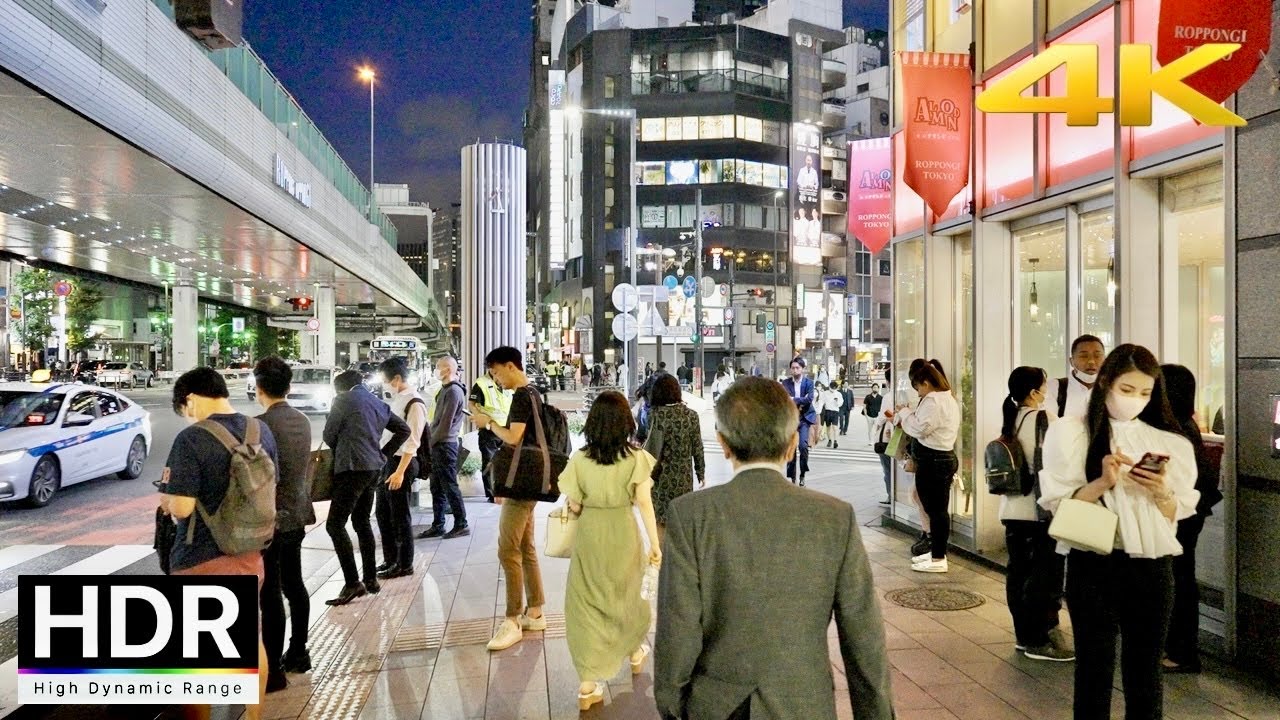 【4K HDR】Tokyo Night Walk - Roppongi, Tokyo Tower