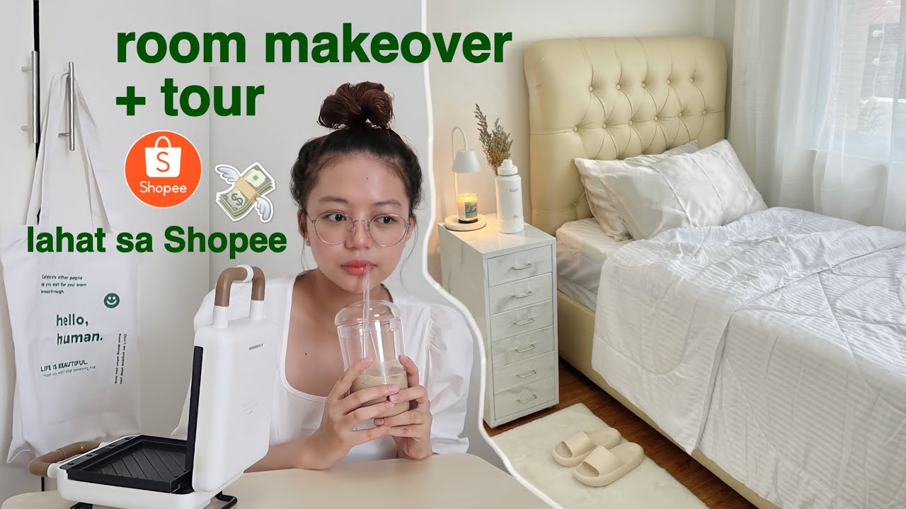 SMALL ROOM MAKEOVER + TOUR (LAHAT SA SHOPEE) | Philippines