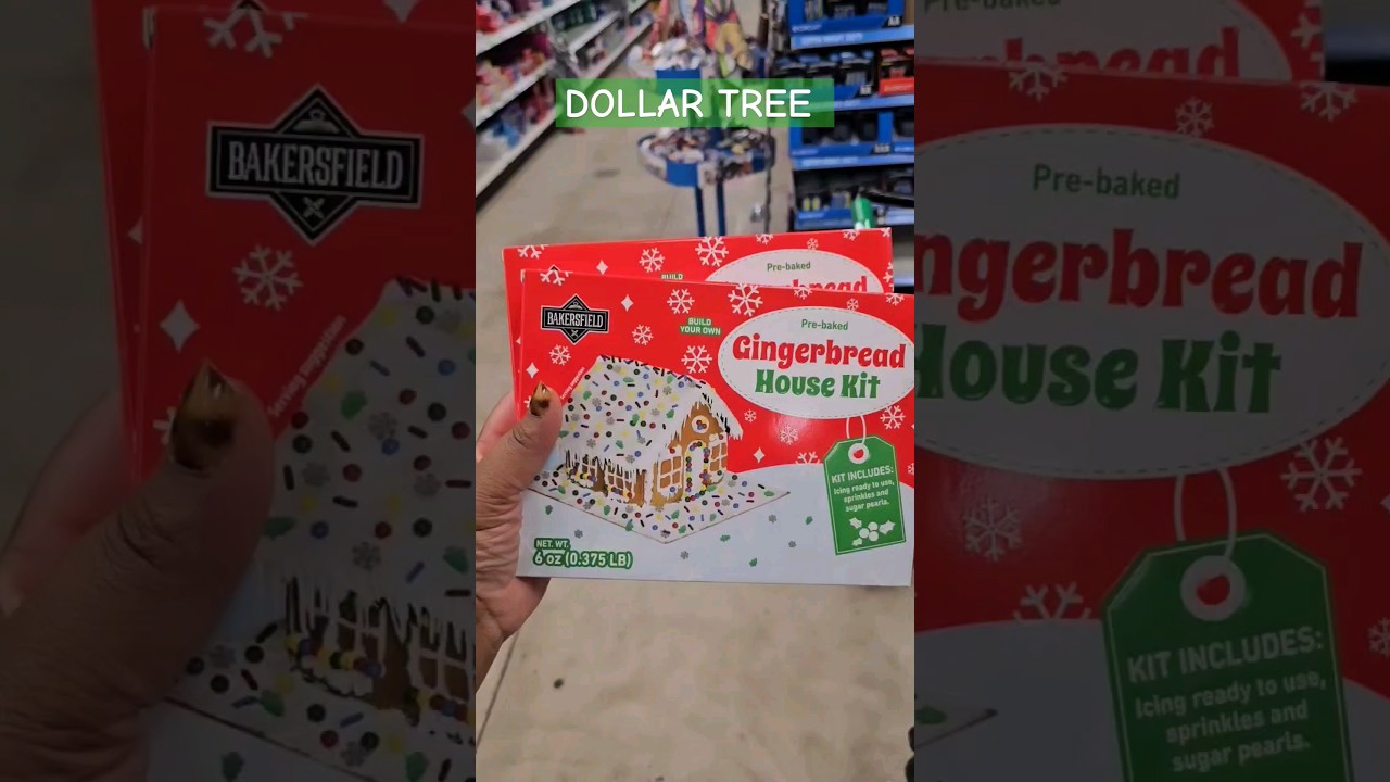 Dollar Tree Gingerbread House Kit $1.25 #christmas #dollartree #discountstore #shopping #hauls