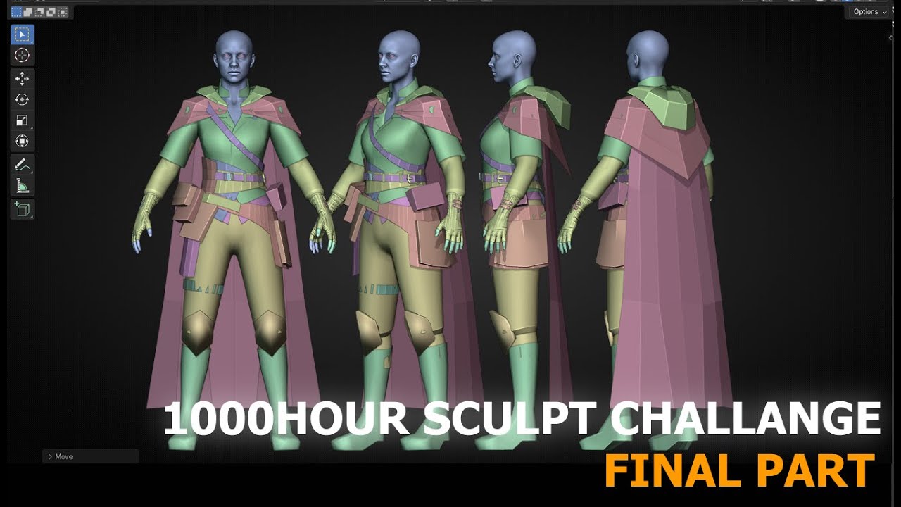 🔴 LIVE – 1000 Hours 3D Sculpting Challenge | Hour 7 | continue blocking with blender