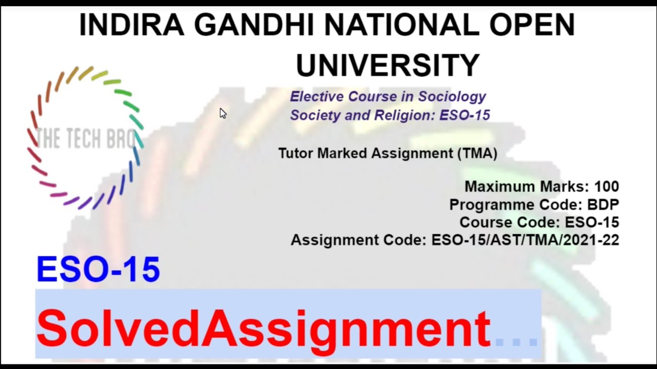 IGNOU ES0 15 Free Solved Assignment 2021-2022
