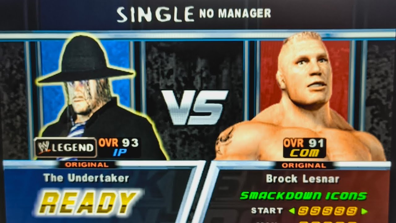 Ps 2 smackdown pain gameplay The Undertaker vs Block Lesnar intense match like and share, subscribe