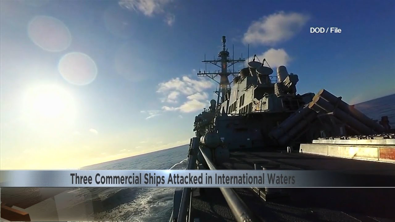 Three commercial ships attacked in international waters