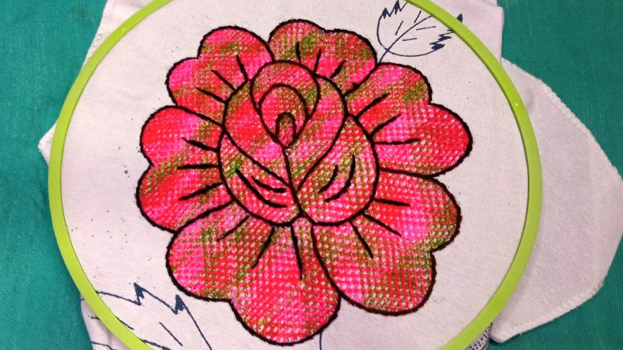 Flor grande bordada con puntada fácil y bonita paso a paso hermoso resultado 🌺🌸💐🌹🦋