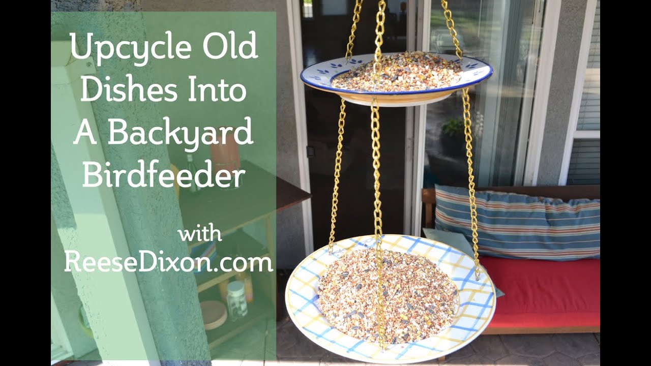 Upcycle Old Dishes into a Backyard Bird Feeder