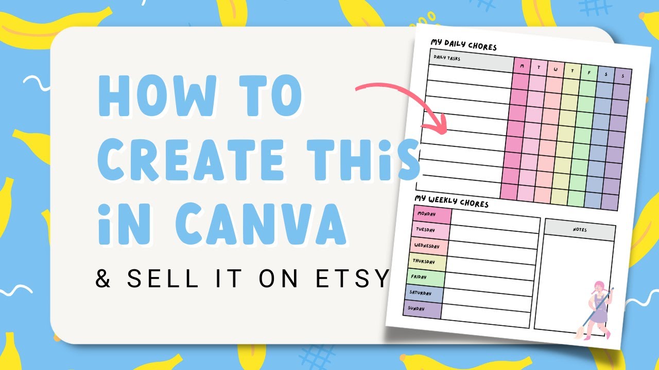 How to Create a Printable Chore Chart in Canva & Sell it on Etsy