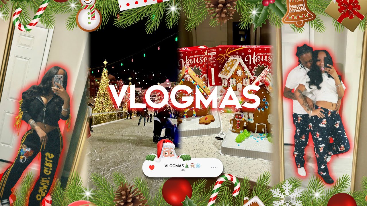 VLOGMAS✰ Matching Pajamas, Gingerbread House, Ice Skating, CookingWithJT | JAAHDIORR