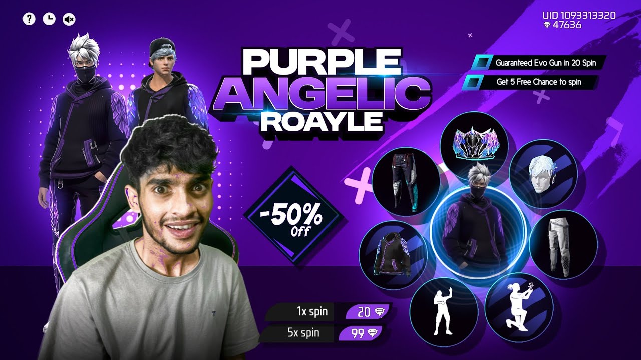 PURPLE ANGELIC ROYALE 💜 Free Fire MaX