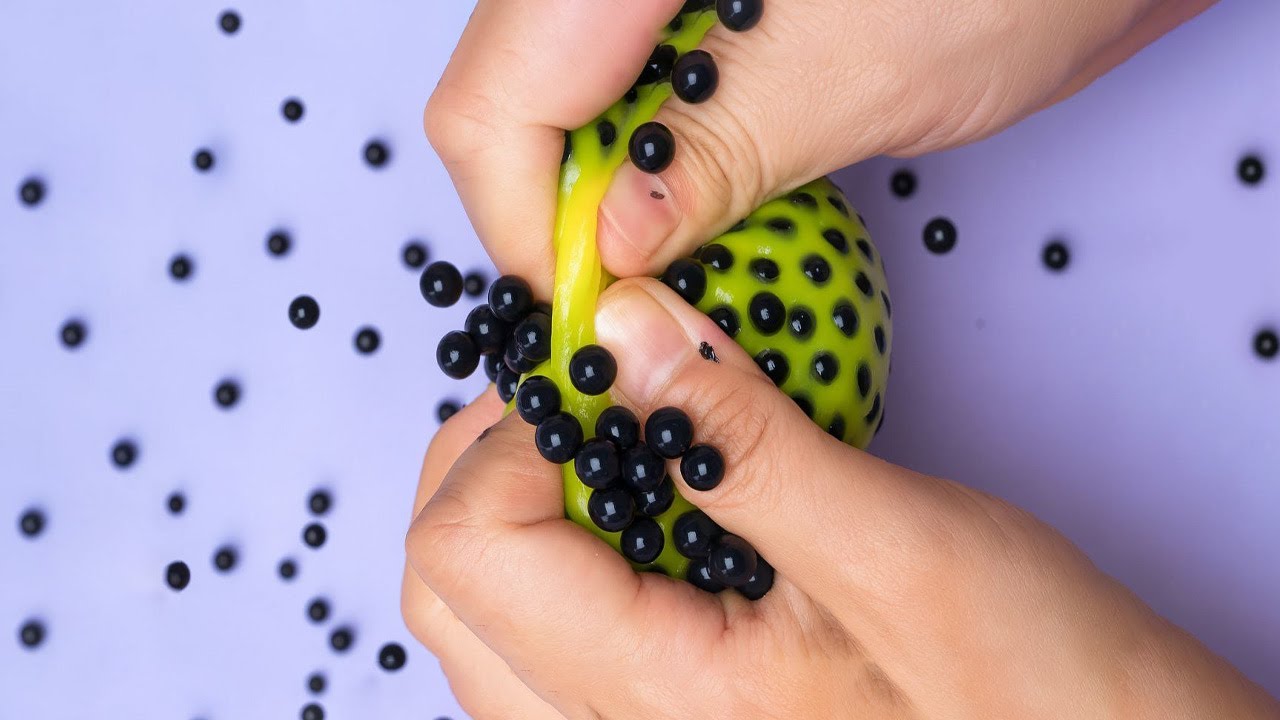 Black Beads Slime Pressing Sounds  Deep Relaxing ASMR