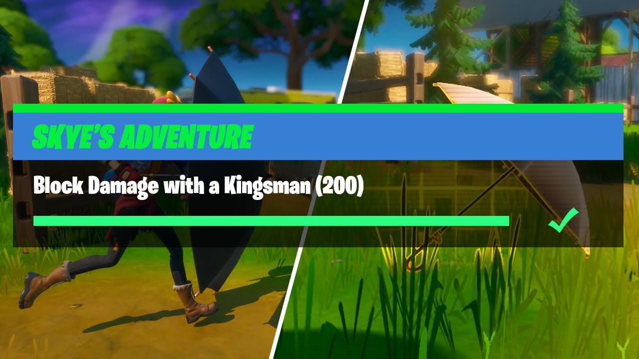 Block Damage with a Kingsman (200) - Fortnite Skye's Adventure Challenges