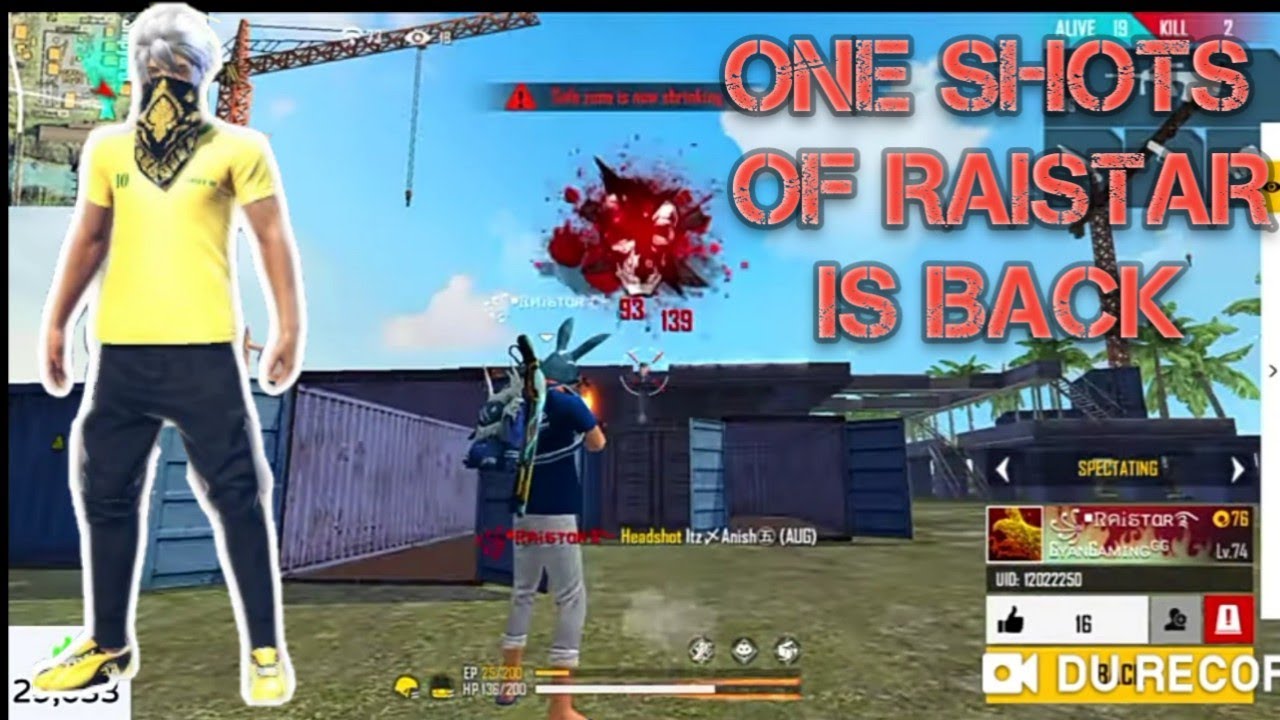 Raistar solo vs squad custom gameplay || One shot king is back||