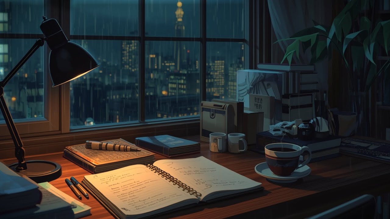 Cozy Rainy Night 🌙 Chill Night Vibes for Study & Focus (1 Hour)