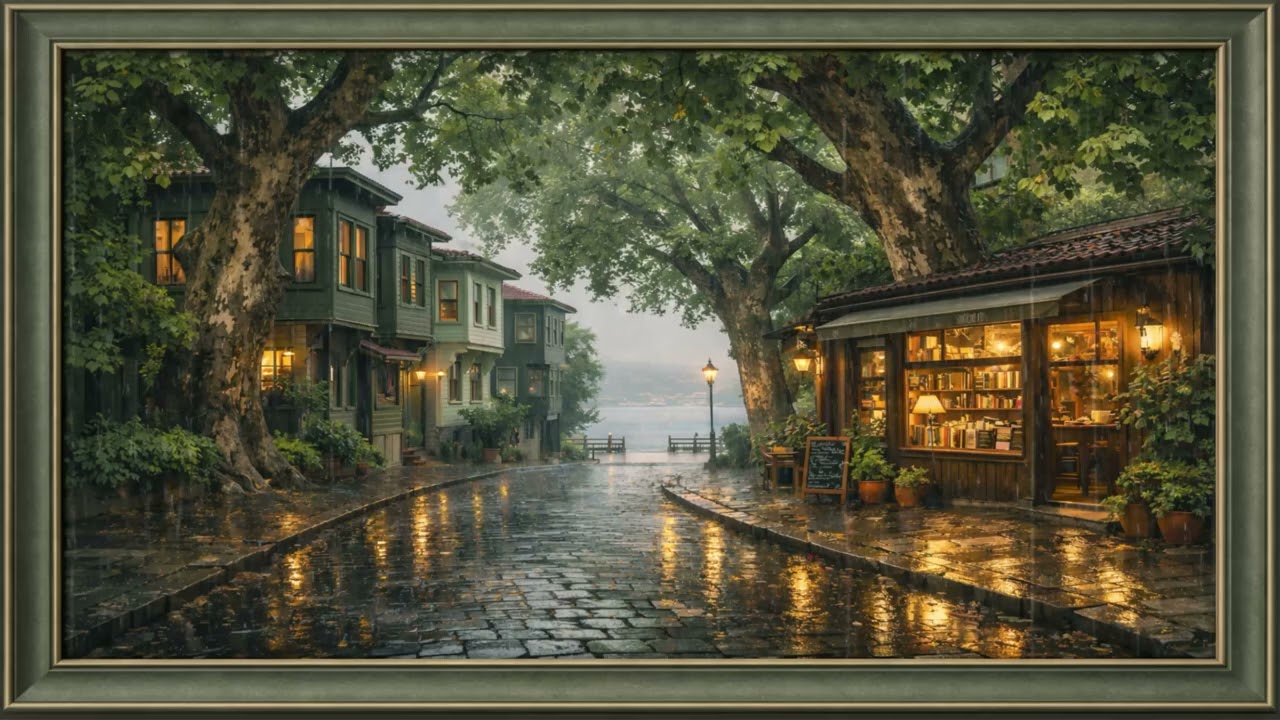 Rainy Pavement & Soft Lights | Cozy Urban Evening in 4K