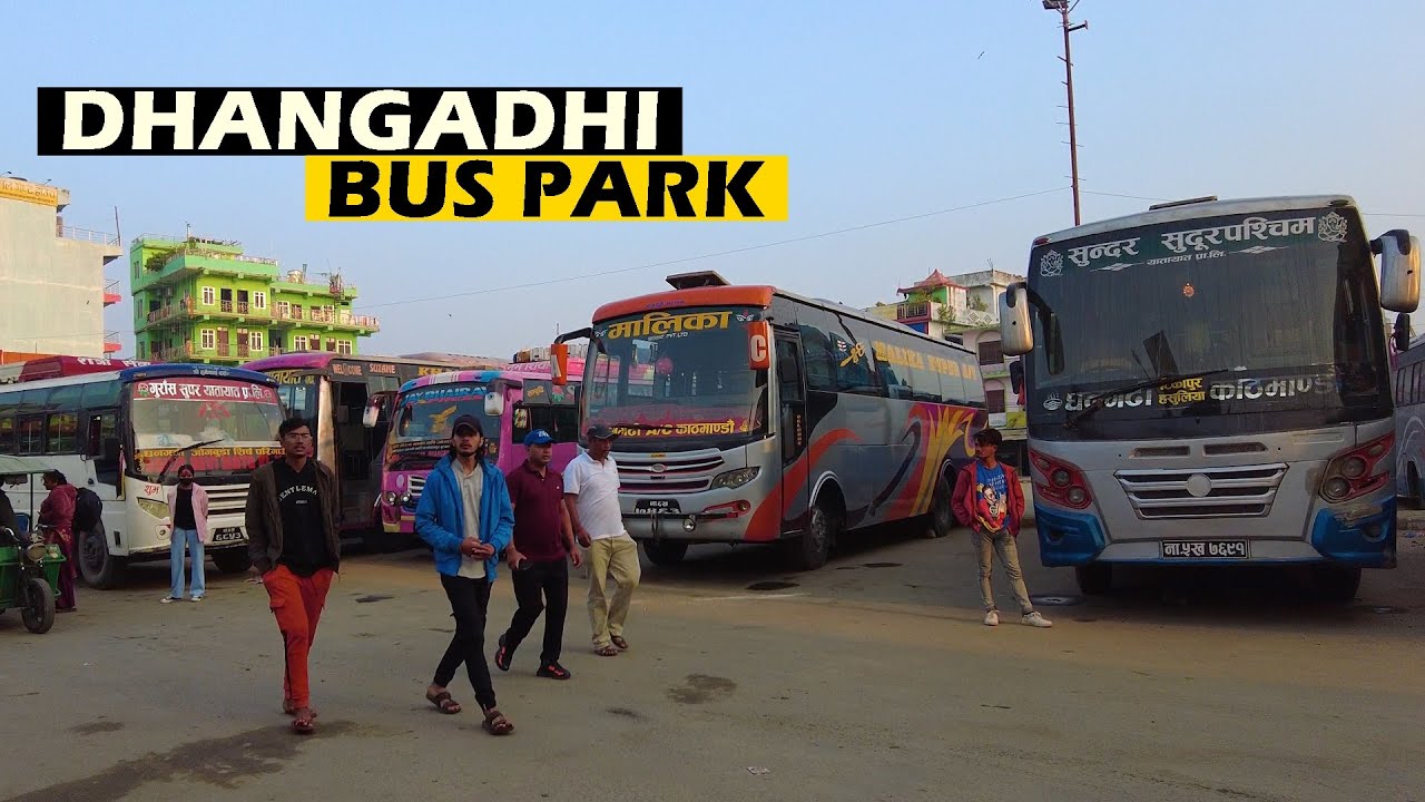 DHANGADHI BUS PARK - Virtual Walking Tour Nov 2022 [4K🇳🇵]