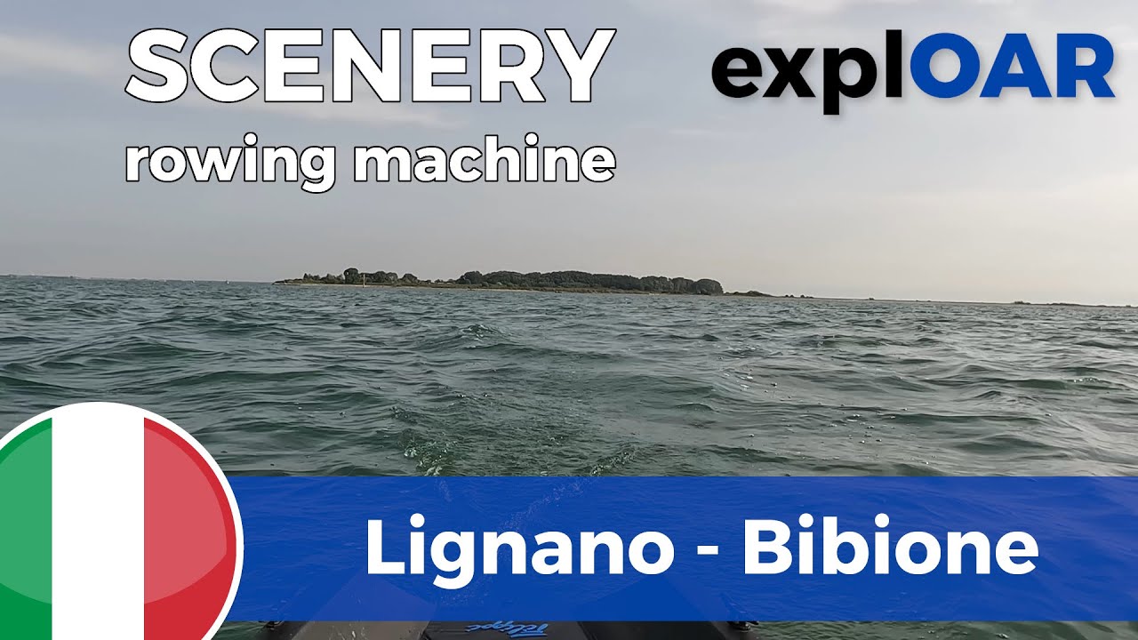 scenery for rowing machine  Italy Adriatic Sea - part 1 of 2 from Lignano to Bibione