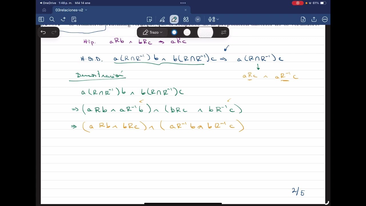 Relaciones: demostraciones 