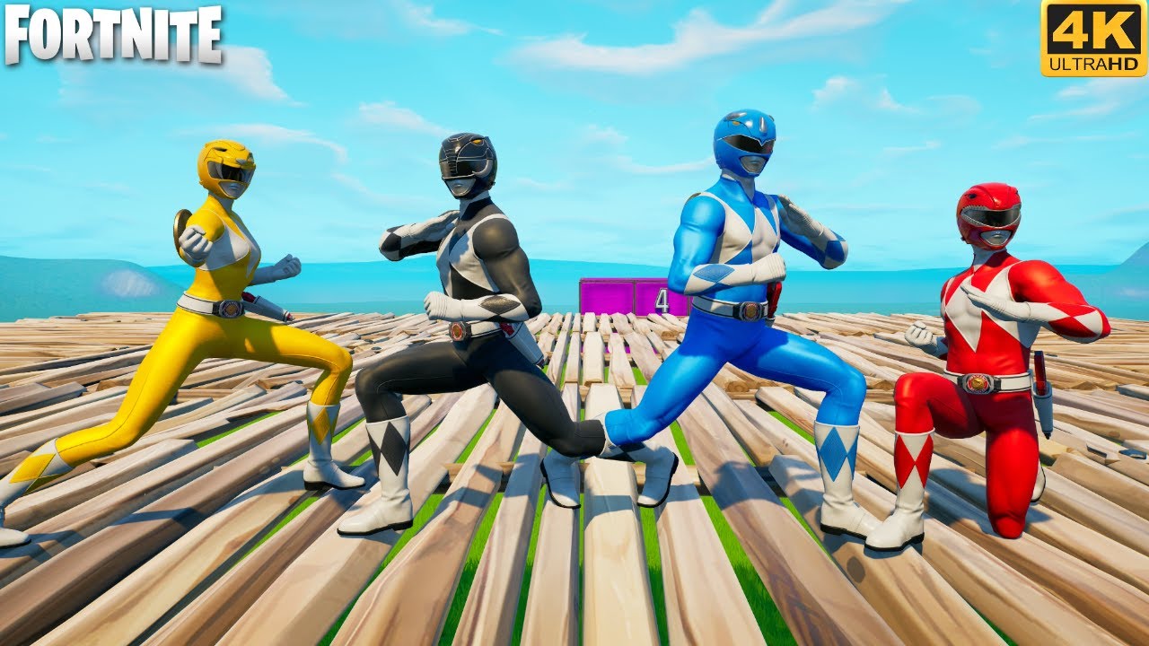 Power Rangers Squads Match (Blue Ranger Gameplay) - Fortnite (4K 60FPS)
