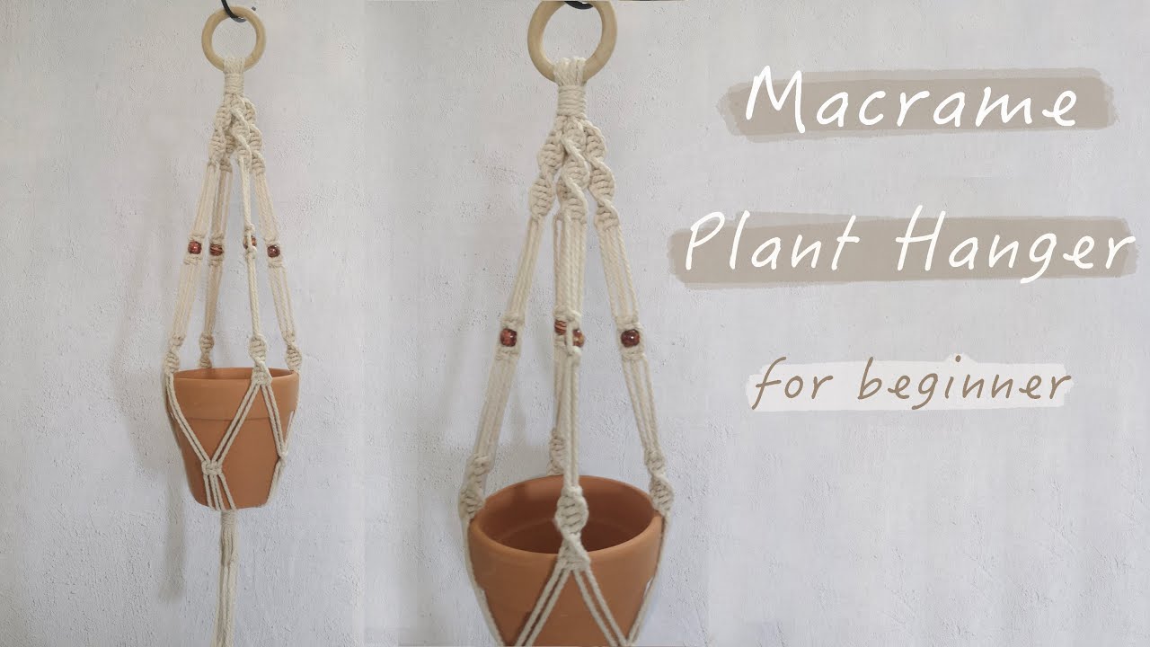 Easy Macrame Plant Hanger  | Spiral Knots | DIY Plant Holder with beads for Beginners