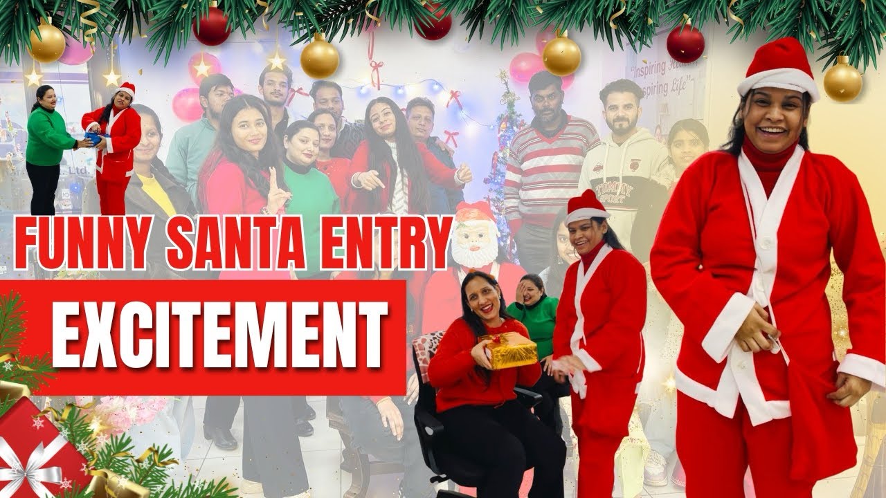 Funny Santa Entry 😂| wait for twist😂  #funny #gamting #office #gamting #shortsfeedvideo 
