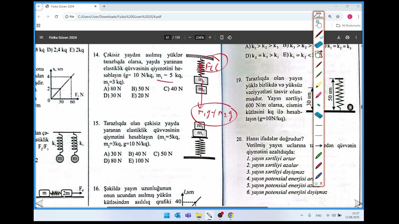 GÜVƏN Elastiklik və Sürtünmə qüvvəsi Test izahı