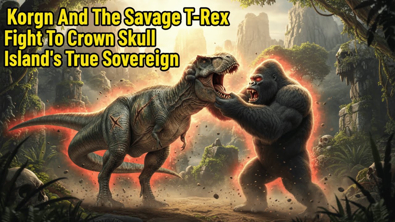 Korgn And The Savage T-Rex Fight To Crown Skull Island's True Sovereign