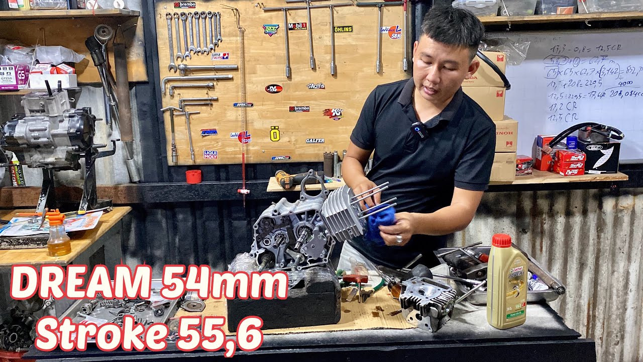 Quá Trình Ráp Máy Dream 54mm Stroke 55,6 l Sinh Cây Cám l