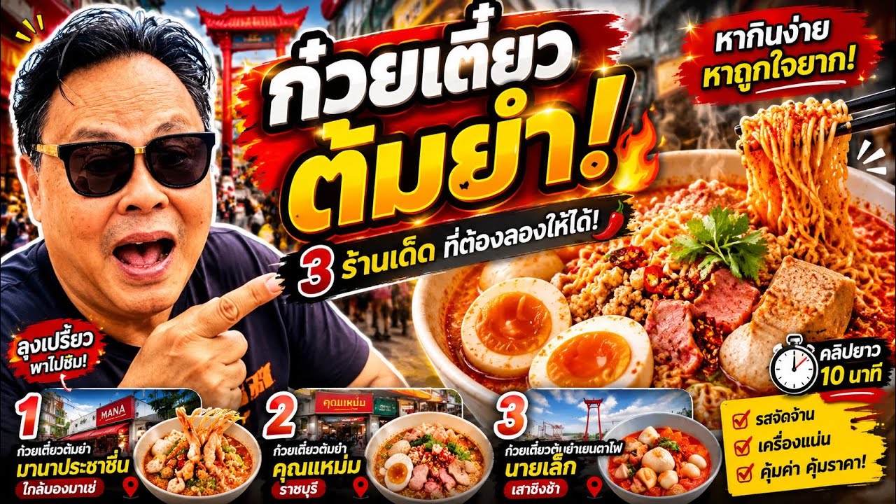 3 ร้านก๋วยเตี๋ยวต้มยำ! อร่อยจนอยากเบิ้ล งบหลักร้อย (ต้องลองสักครั้ง) | จากกรุงเทพถึงราชบุรี