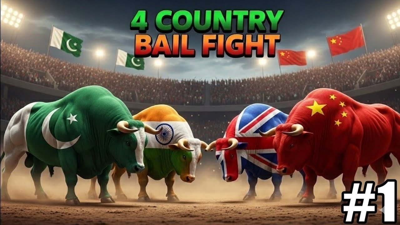 "Epic Clash of Pakistan, India, UK & China Bulls!" | Pak VS IND Bail | UK VS China Bail Fight 