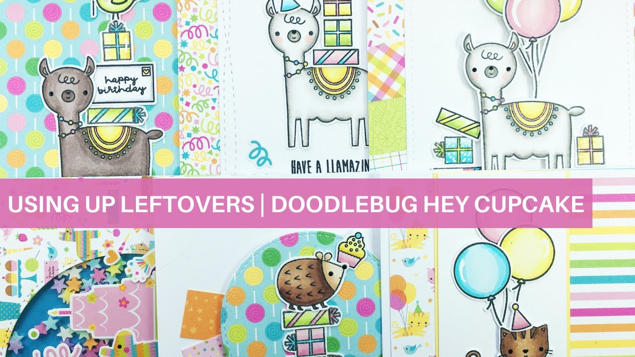 Using What's Left to Create More Cards | Doodlebug Design Hey Cupcake 6x6 Paper Pad