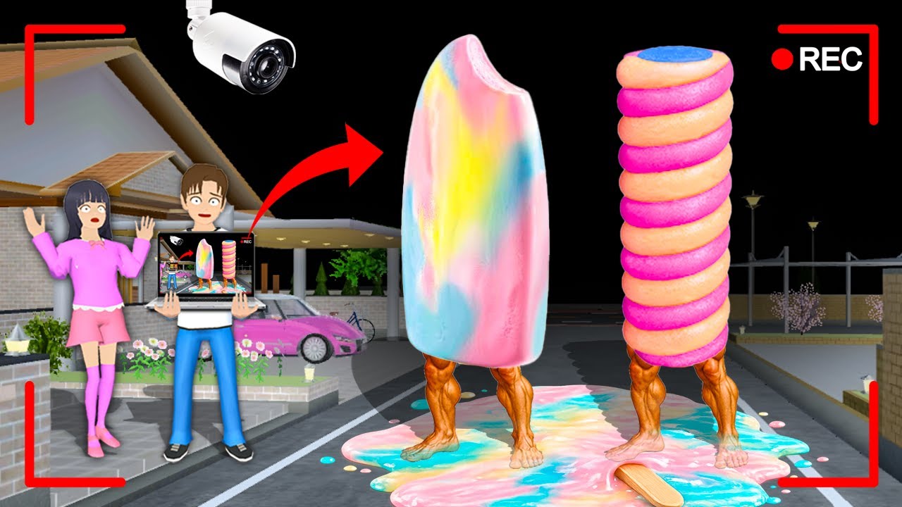Yuta Mio Panik CCTV Merekam Anomali ES KRIM PADDLE POP RAINBOW di Depan Rumah😱 | Sakura School