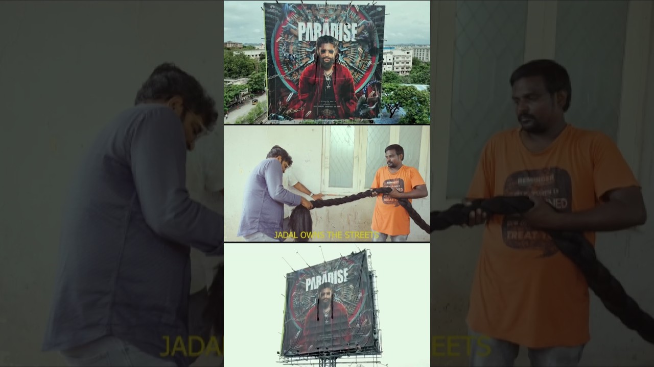 #theparadise Promotions Begin | JADAL First Look Rules the Streets 🔥 | Massive 3D Hoardings