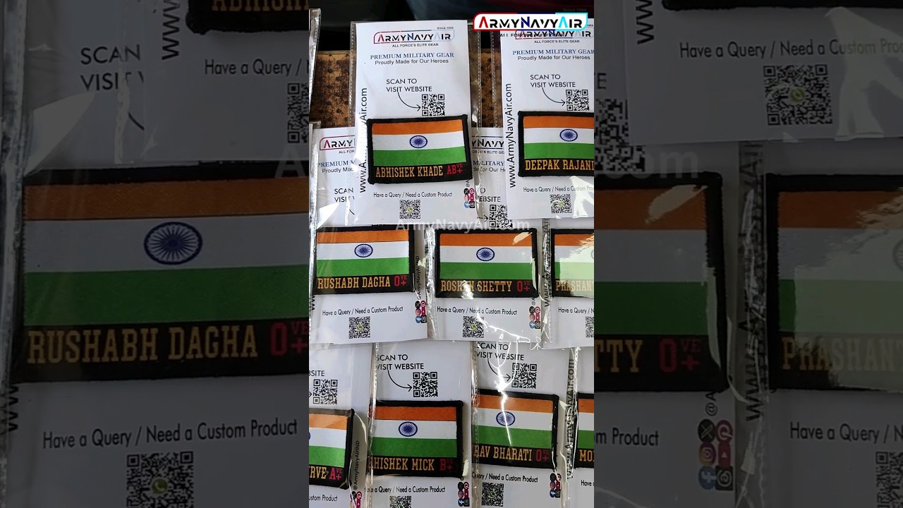 Personalized India Flag Patch Velcro Backing #indiaflag #worldpatch #india #riding #patch #shorts