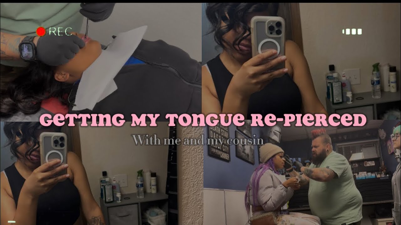 Come get my TONGUE RE-PIERCED with me| *never again👎🏽*