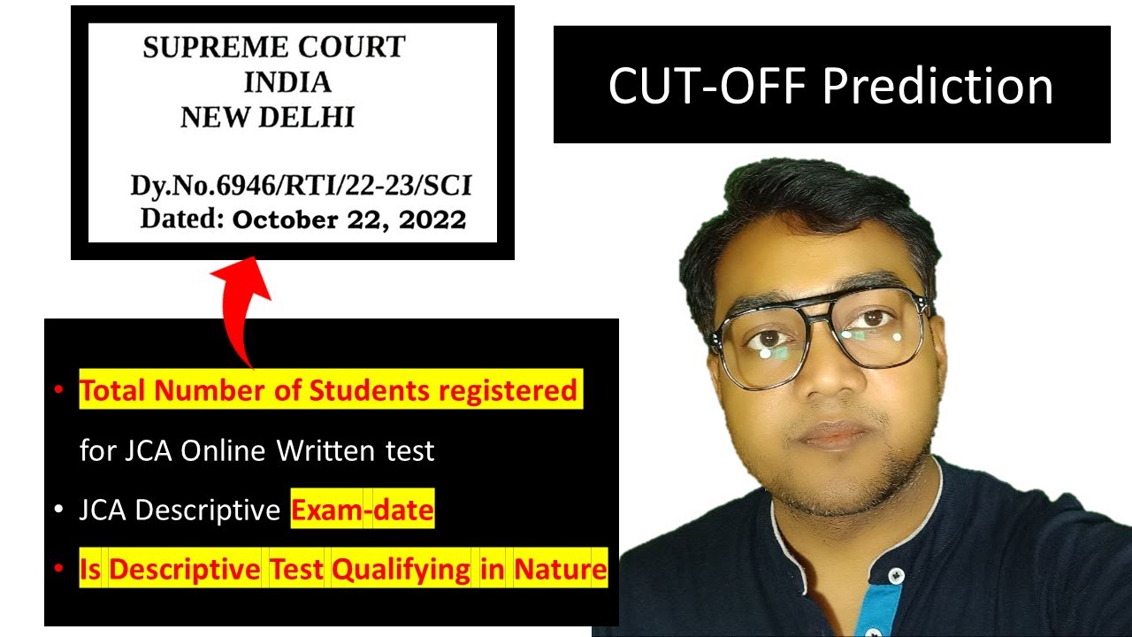 Junior court assistant - Descriptive exam date | Qualifying nature | cut-off | candidates applied