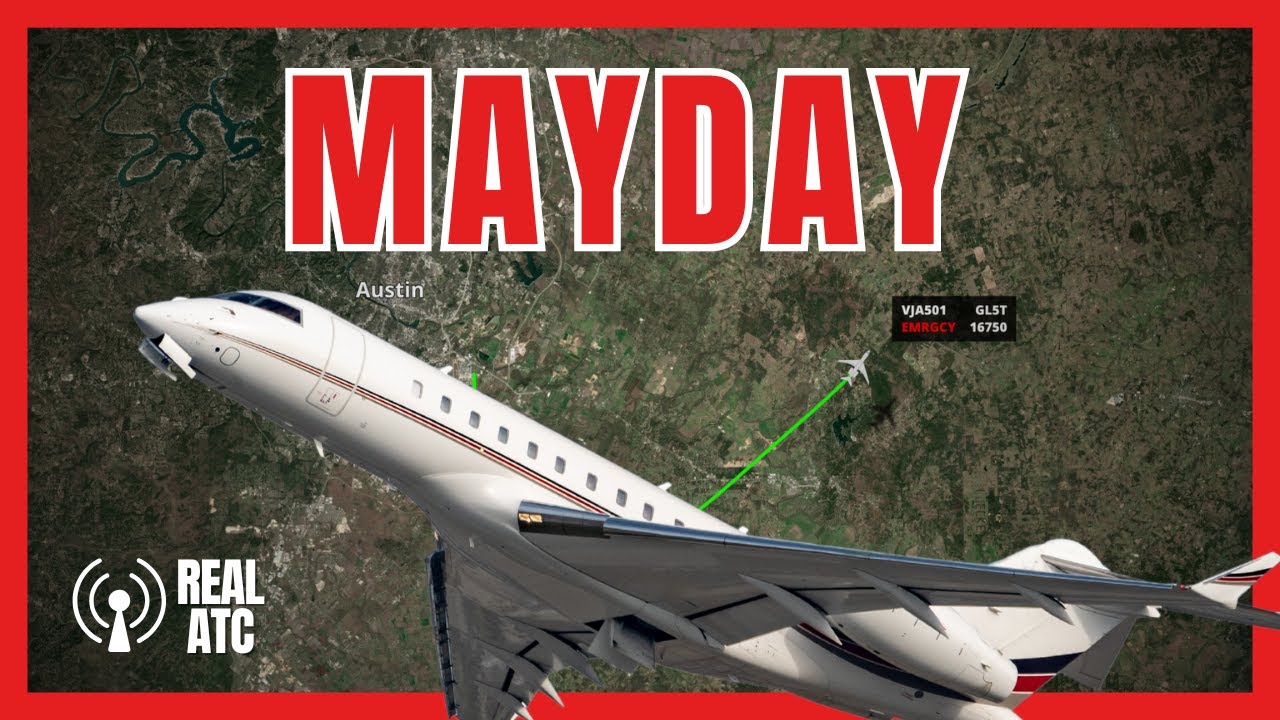 MAYDAY! Global 5000 Cockpit Smoke - Emergency Return to Austin (ATC Audio)