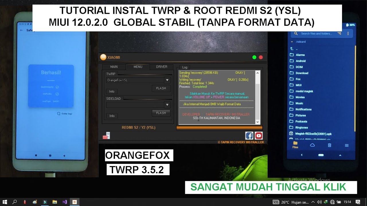 TUTORIAL INSTAL TWRP ORANGEFOX | ROOT | REDMI S2 | YSL | MIUI 12.0.2.0 GLOBAL | TANPA FORMAT DATA