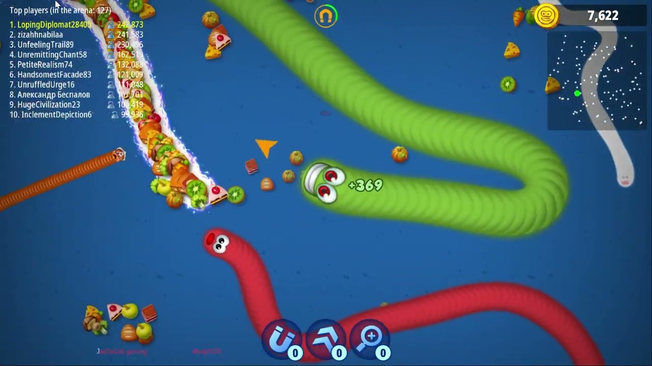 Worms Zone io Hungry Snake || another one million game play ||