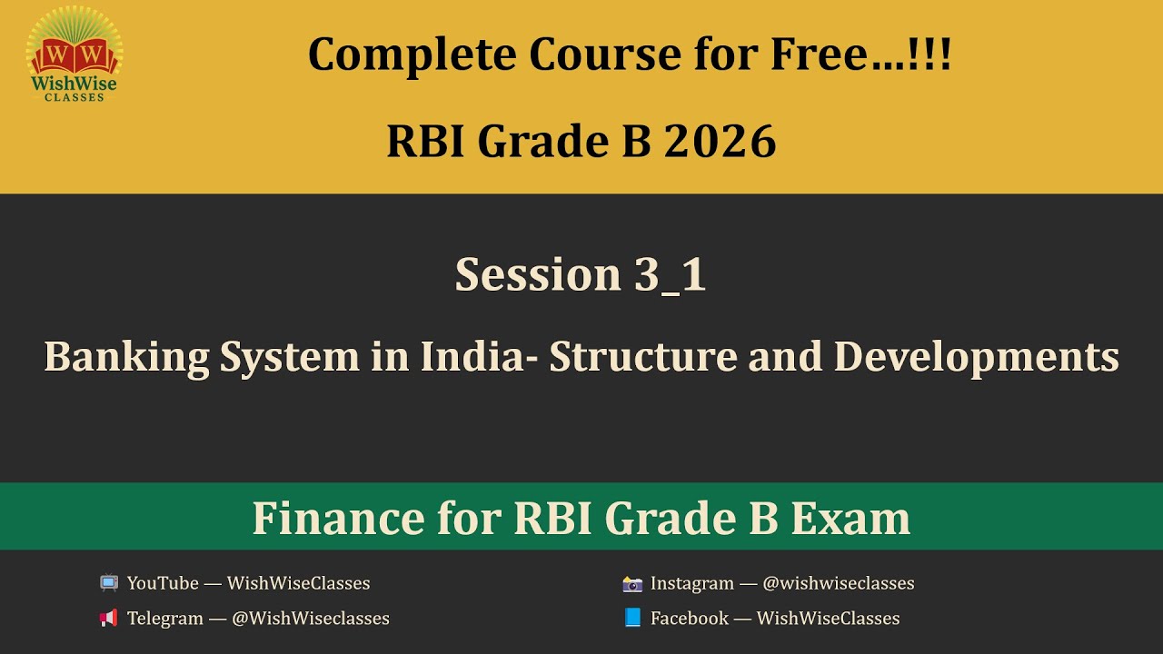 Session 3 (Part 1) | Banking System in India &ndash; Developments || Complete Finance | RBI Grade B