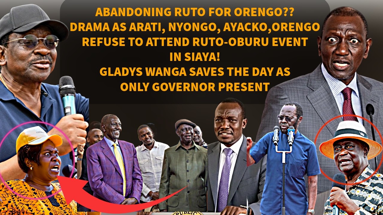 RUTO'S SIAYA EVENTS BADLY FLOPS AS ORENGO, NYONGO, ARATI, AYACKO REFUSE TO SHOW UP! WANGA RASCUES