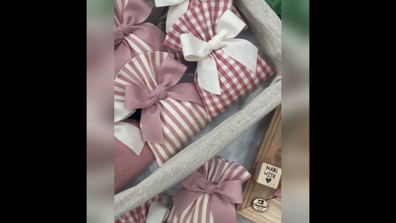 🎀 Sacchetto Rosa Antico in Cotone Tinto Filo 🎀