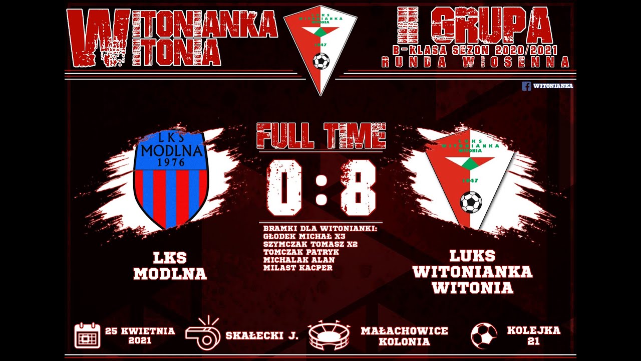25.04.2021 | LKS Modlna 0:8 LUKS Witonianka Witonia | Skrót meczu