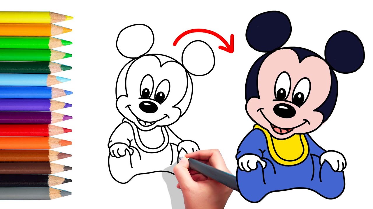 How To Draw Mickey Mouse ? easy step by step