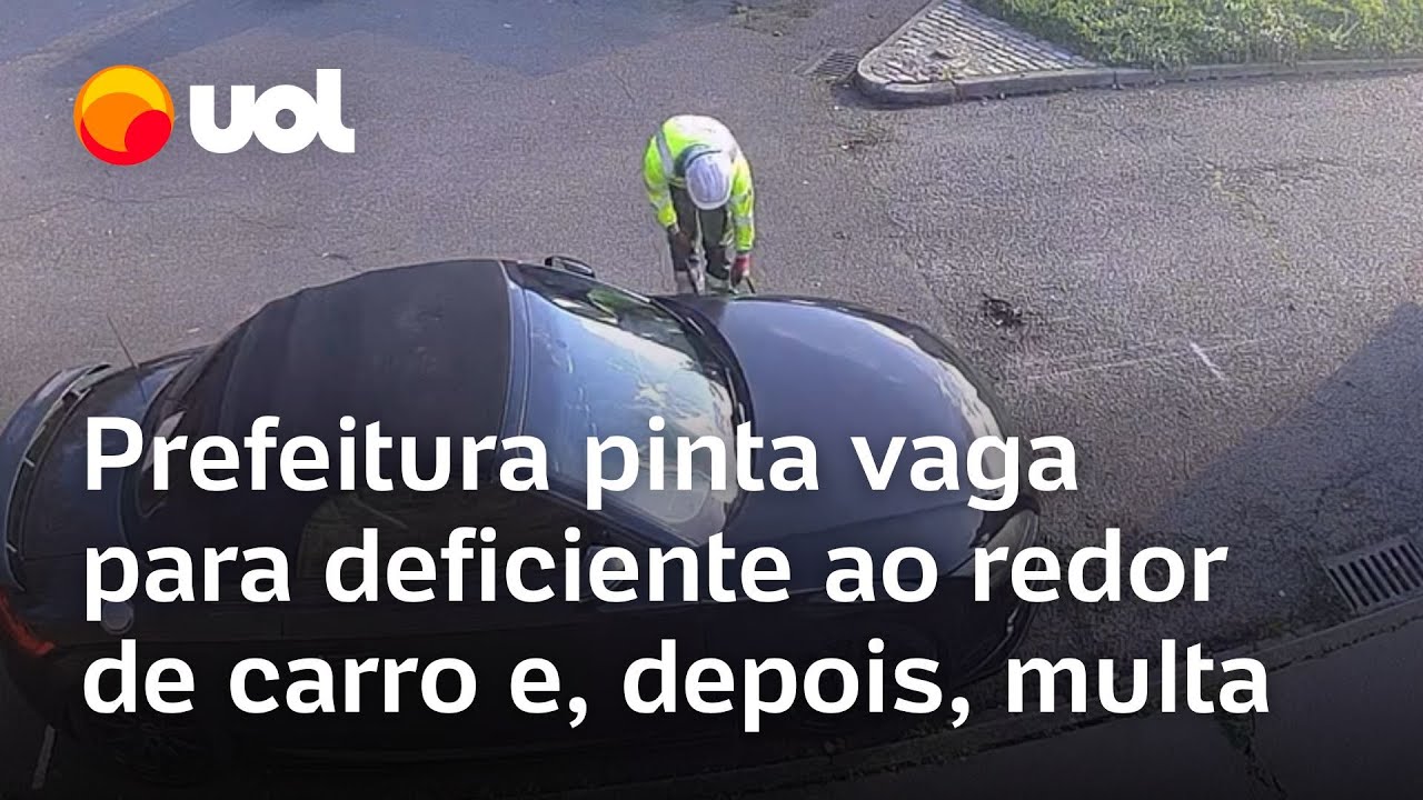 Prefeitura pinta vaga para deficiente ao redor de carro, e depois multa o propriet&aacute;rio