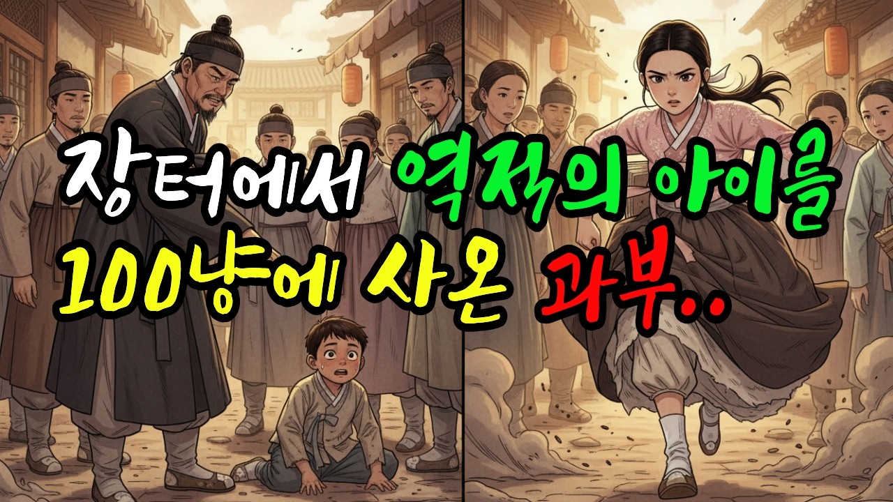 장터에서 역적의 아이를 100냥에 사온 과부