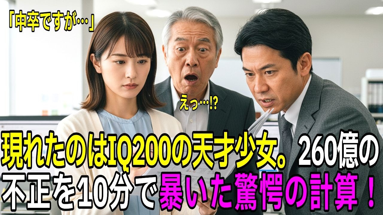 「中卒ですが…」現れたのはIQ200の天才少女。260億の不正을 暴き 倒産寸前の会計事務所을 わずか10分で救った驚愕の計算書【感動する話】【朗読】
