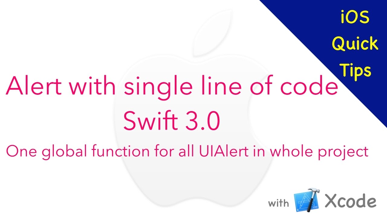UIAlert with single line of code using global function | UIAlertController | Swift 3.0