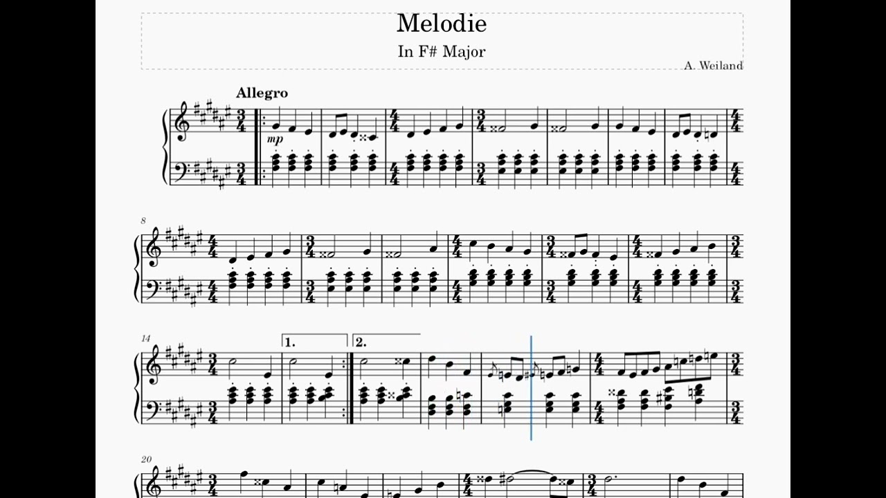 Melodie in F# Major - Sketch No. 73