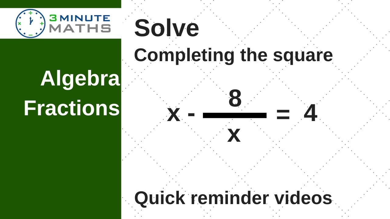 How to simplify algebraic fractions by completing the square - GCSE maths